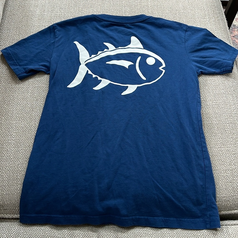 Boy, short sleeve, navy blue southern tie T-shirt size small 6 to 10